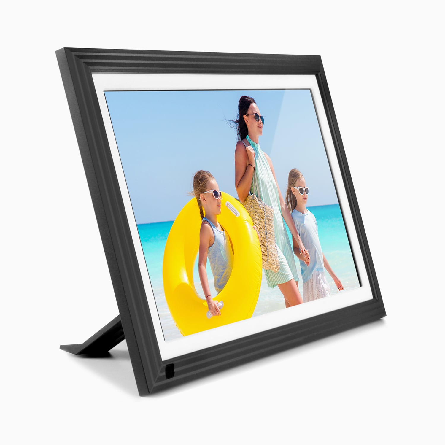 Aluratek 10 inch IPS LCD Touchscreen Wifi-Digital Photo Frame 32gb Angle