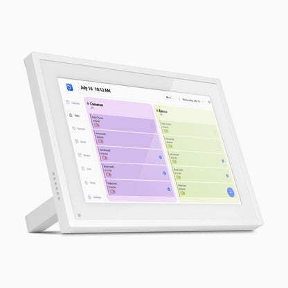 aluratek 10-inch smart wifi touchscreen digital calendar photo frame 32gb front angle