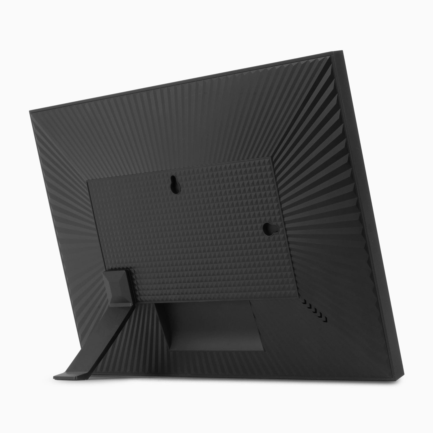 aluratek 13-inch dual-band 3k touchscreen wifi digital photo frame light sensor 32gb back angle