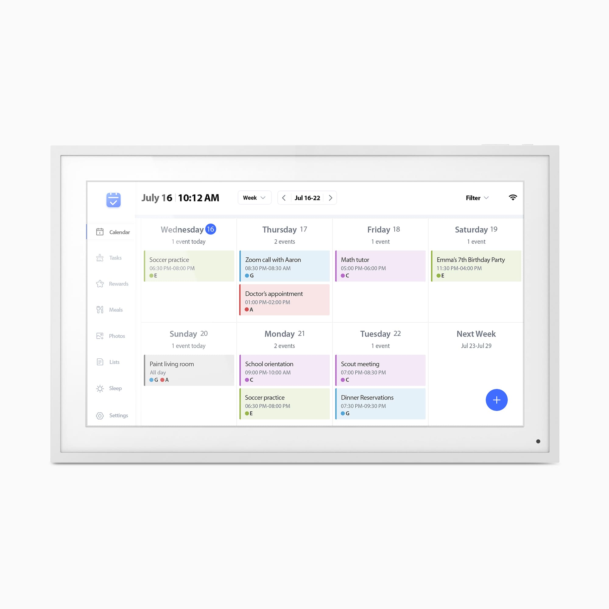 aluratek 15-inch smart wifi touchscreen digital calendar photo frame 32gb main