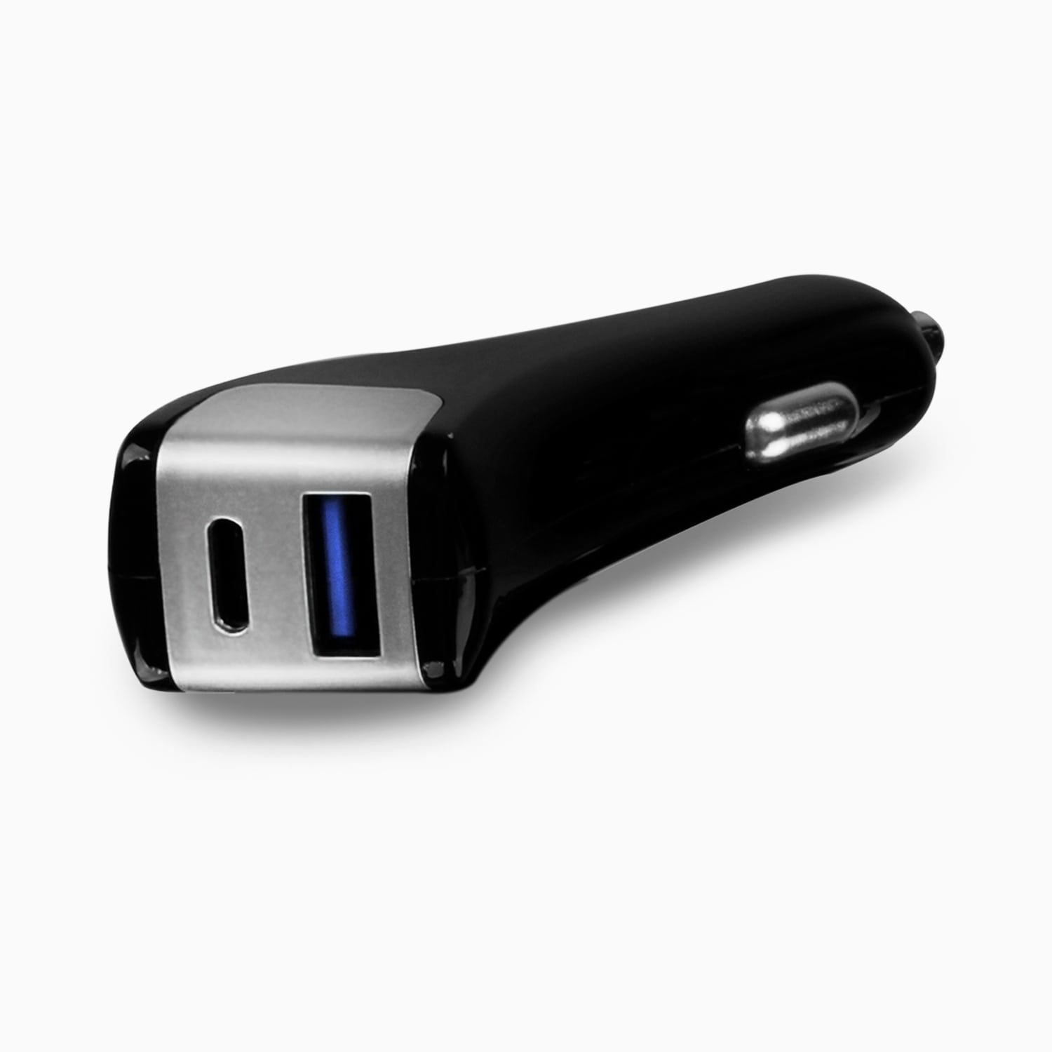 Aluratek 2Port USB Car Charger with Type-C and Quick Charge Side