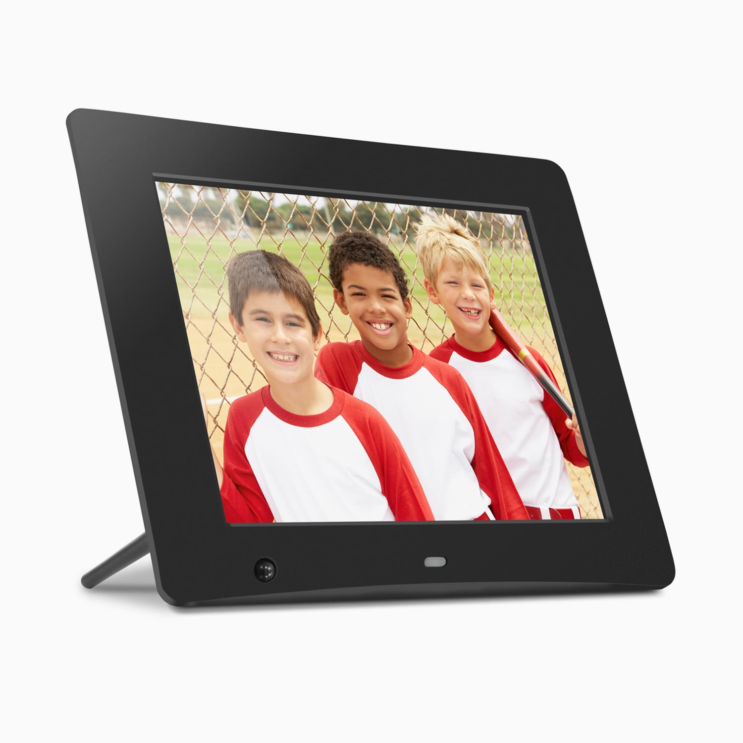 aluratek 8 digital photo frame motion sensor 4gb angle