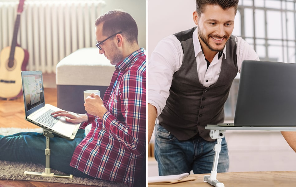 Aluratek Adjustable Ergonomic Laptop Cooling Table with Fan Customizable Work Station