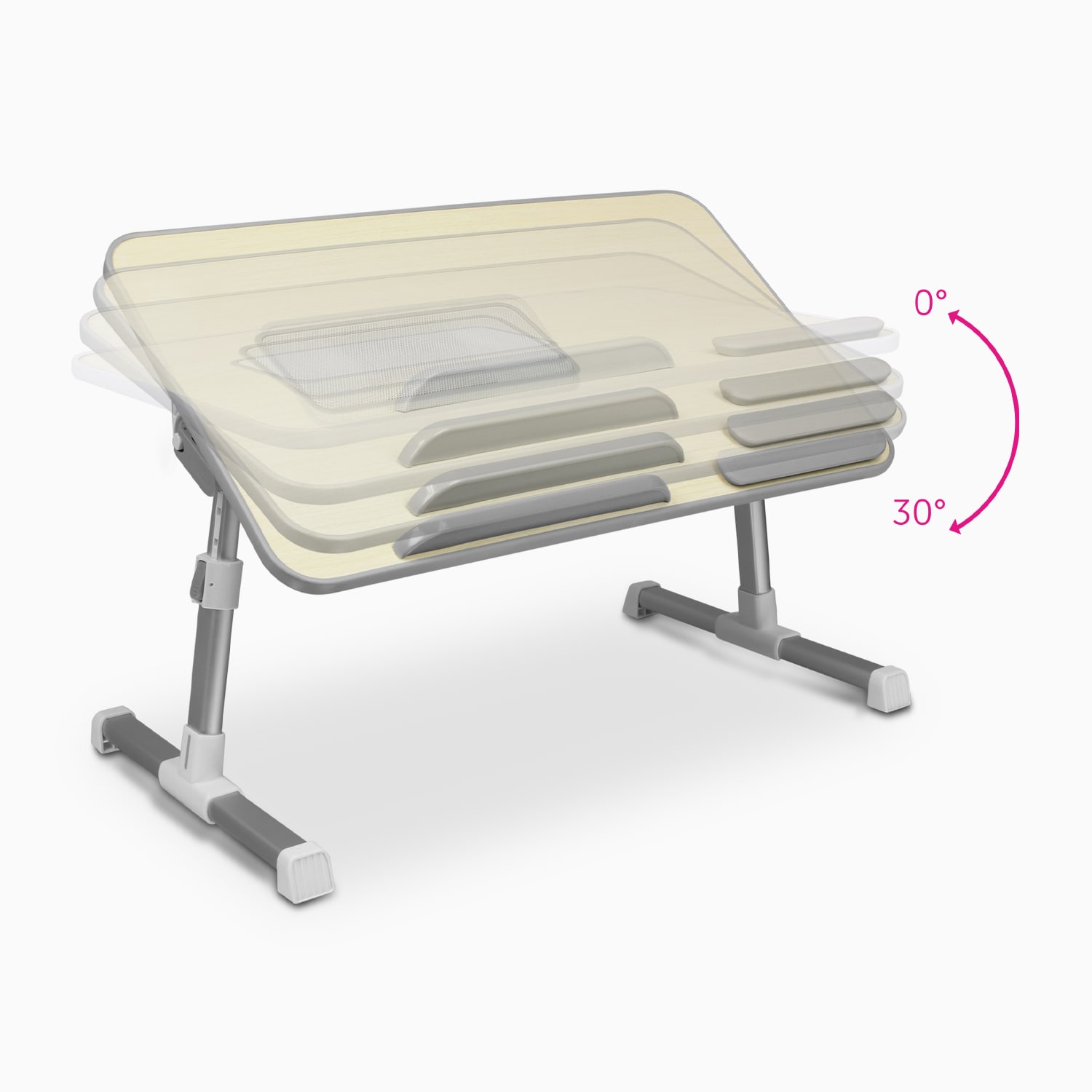 Aluratek Adjustable Ergonomic Laptop Cooling Table with Fan tilt ghosted