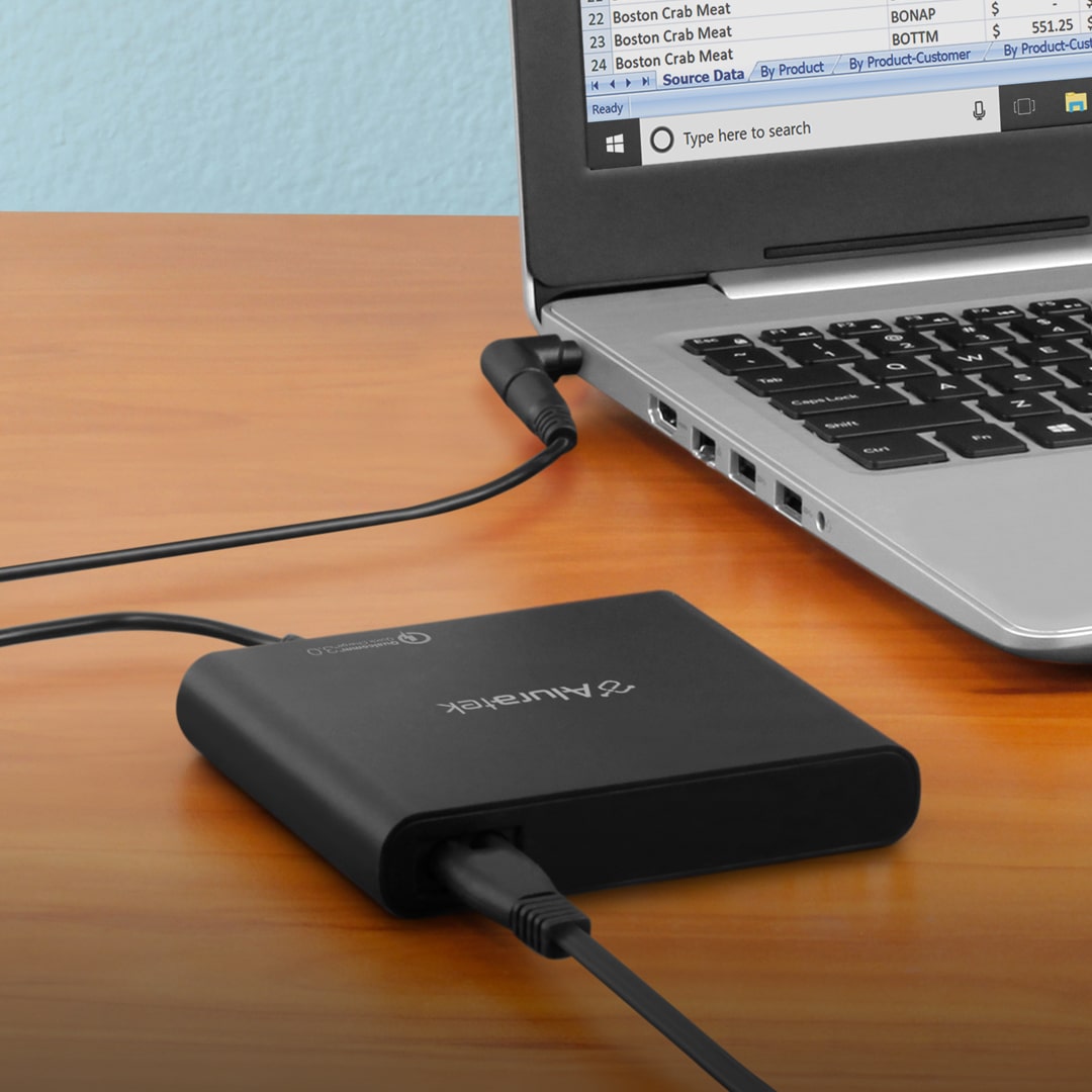 aluratek collections power charging quick-charge black
