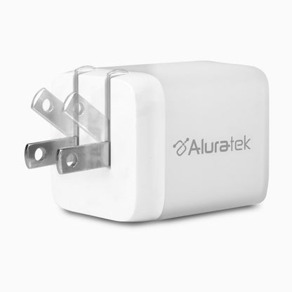 Aluratek dual USB-C GaN 45W Wall charger adjustable prongs