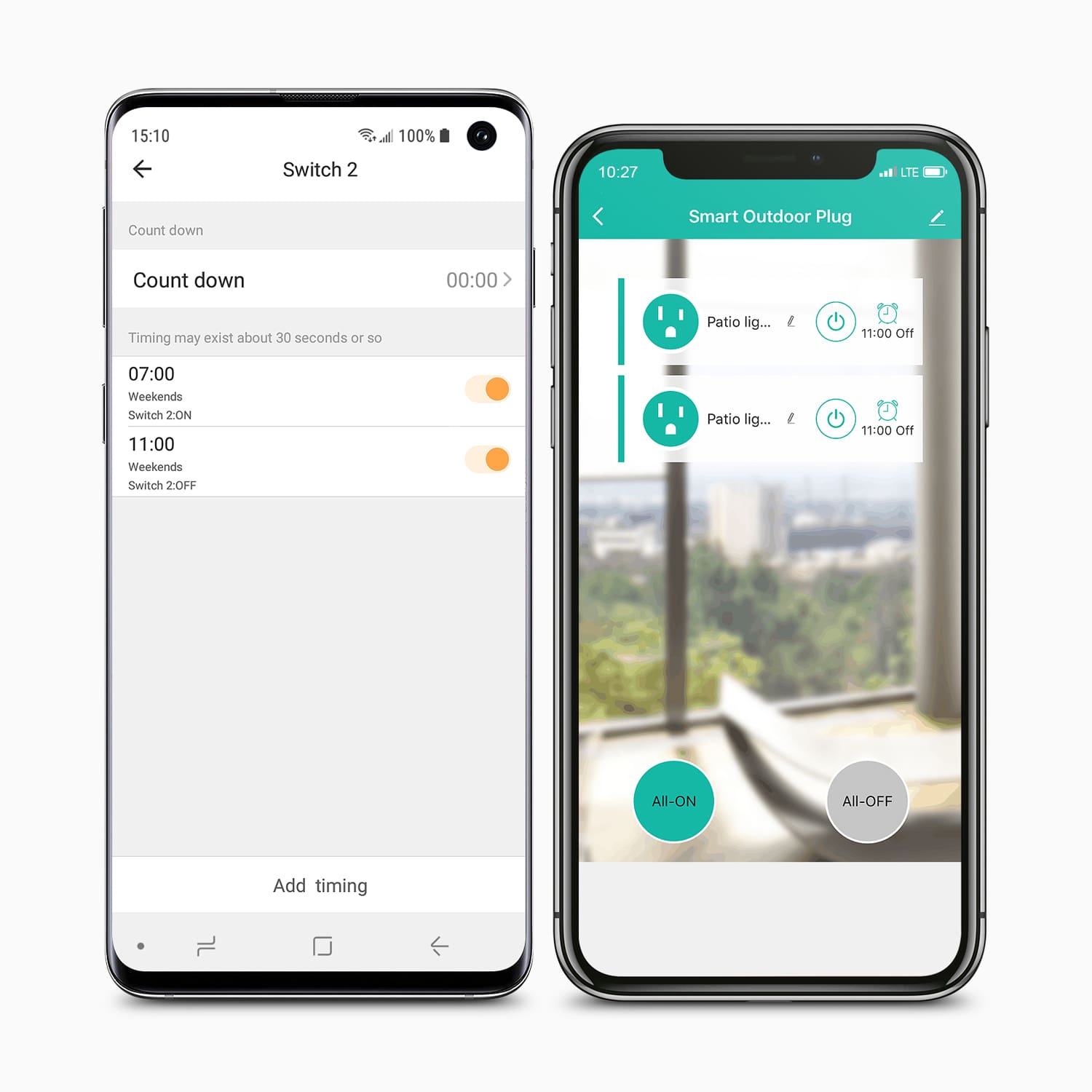 Aluratek eco4life SmartHome WiFi Outdoor Dual-Plug smartphone app screen