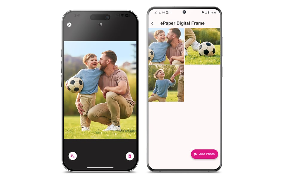 aluratek epaper wifi digital photo frame smartphone app