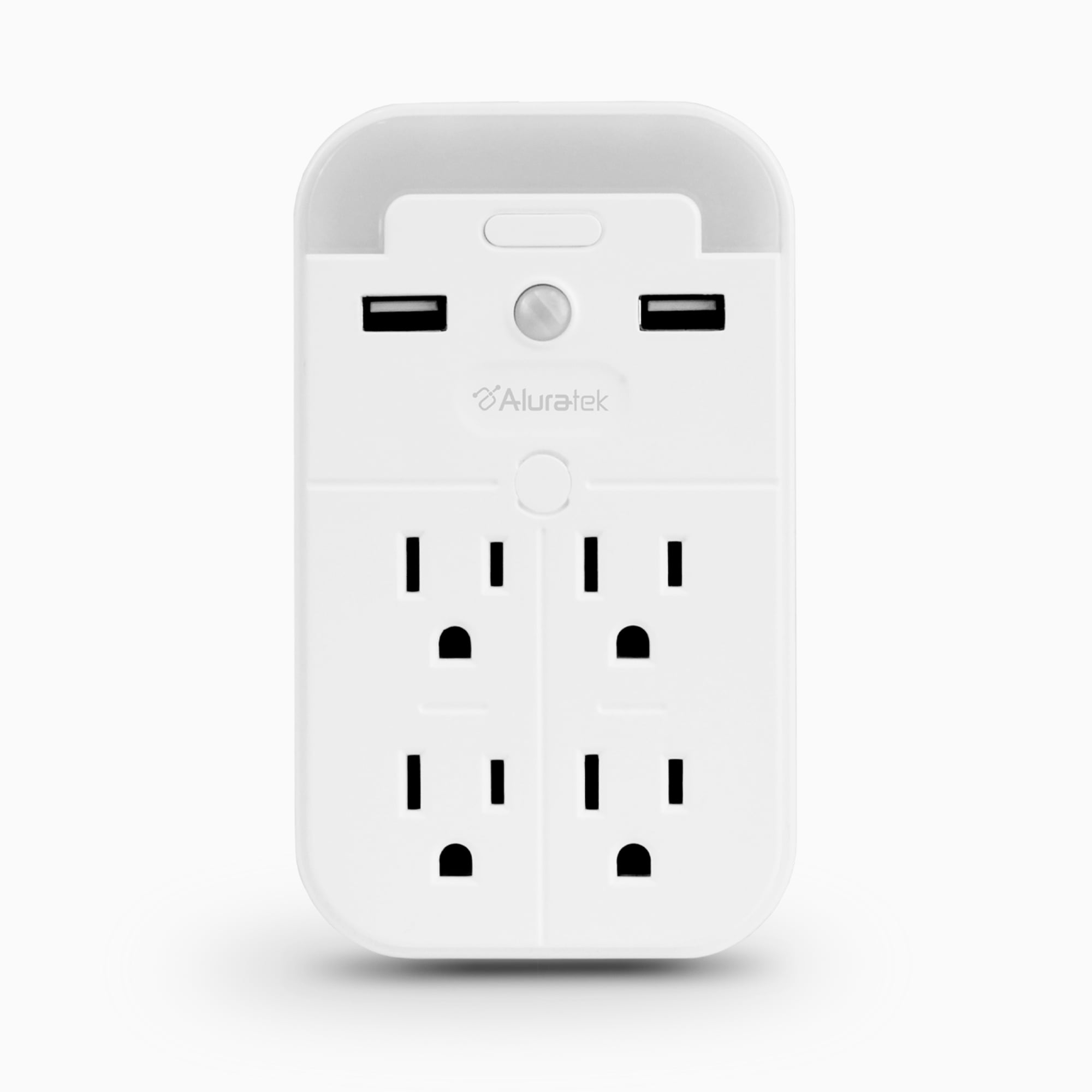 Aluratek Nightlight 4x outlet dual USB light sensor main