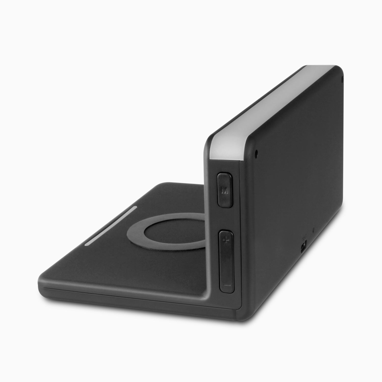 Aluratek Qi Wireless -Charging Alarm Clock with Nightlight back Angle