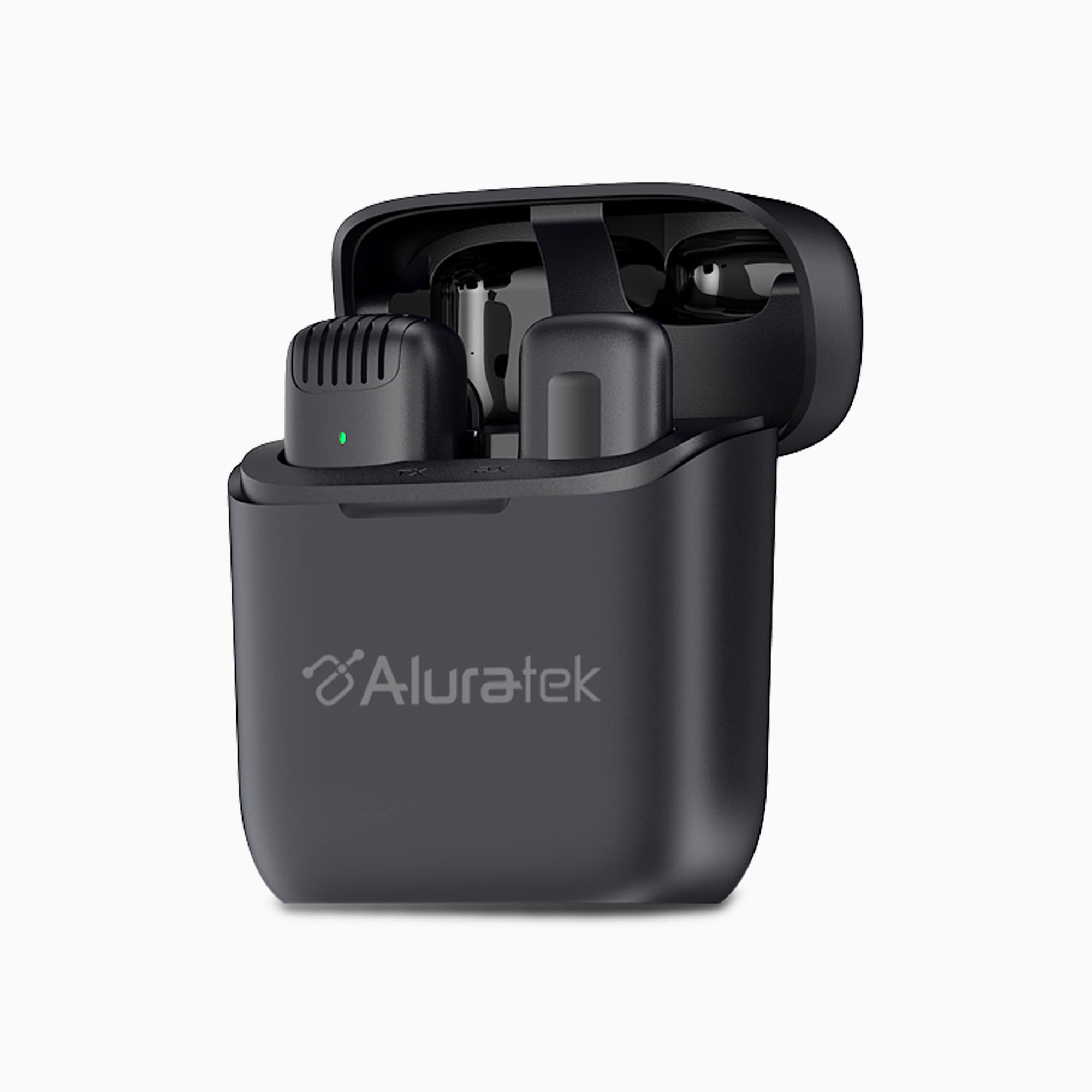 Aluratek Wireless USB-C Vlogging Lapel Microphone with Charging Case Main
