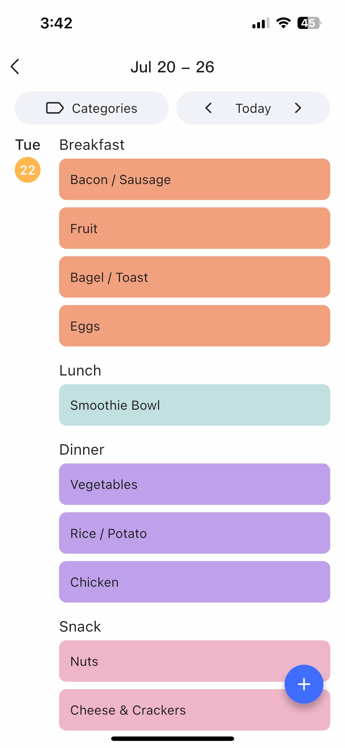 eCalendar Frame Meals App