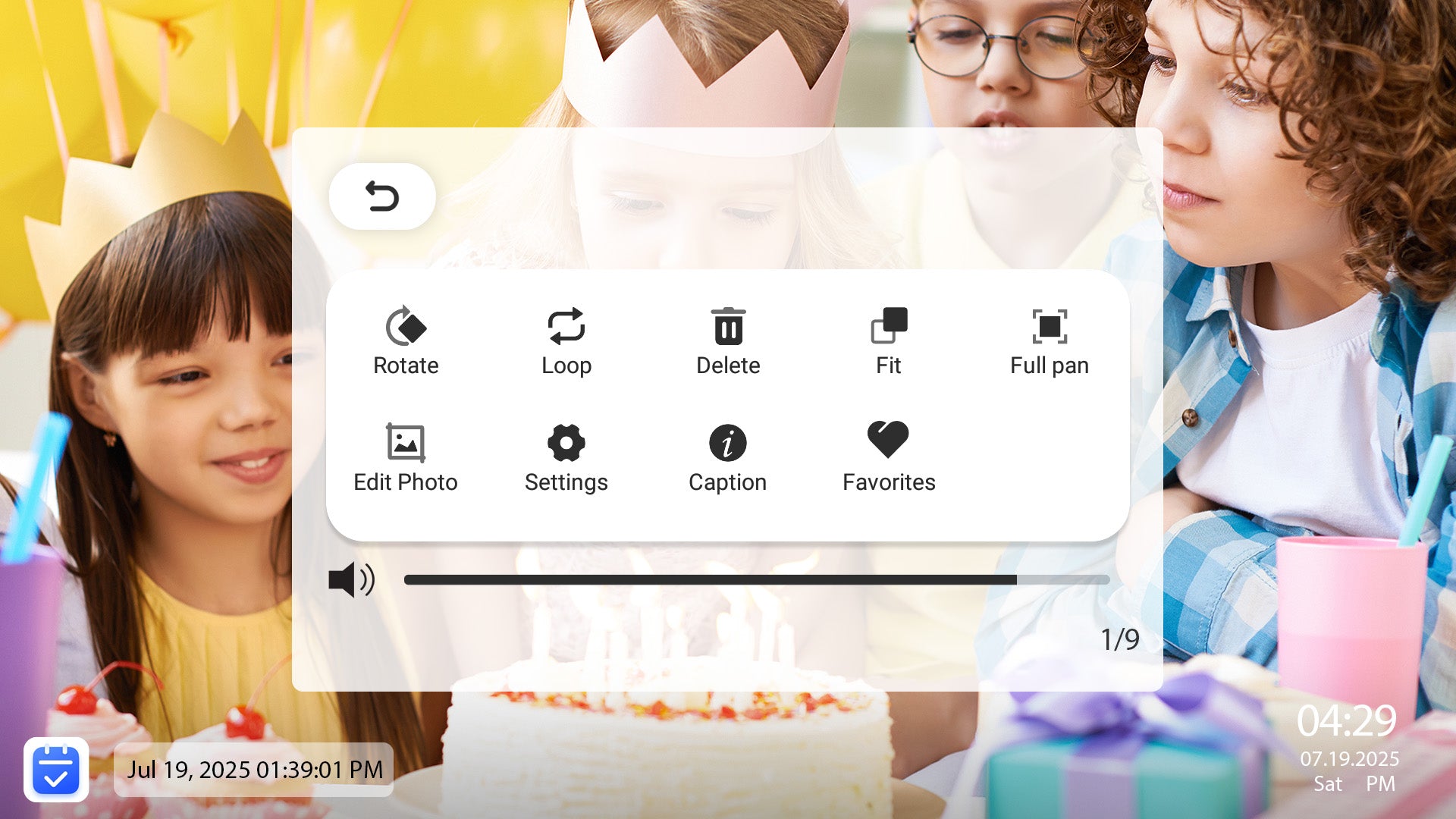 eCalendar Frame Editing Screen